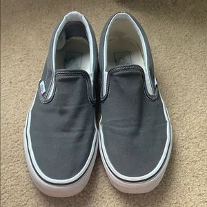 dark gray slip on vans